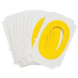 Quick-Align® Individual Gothic Number and Letter Labels, 0, 2" H, Yellow
