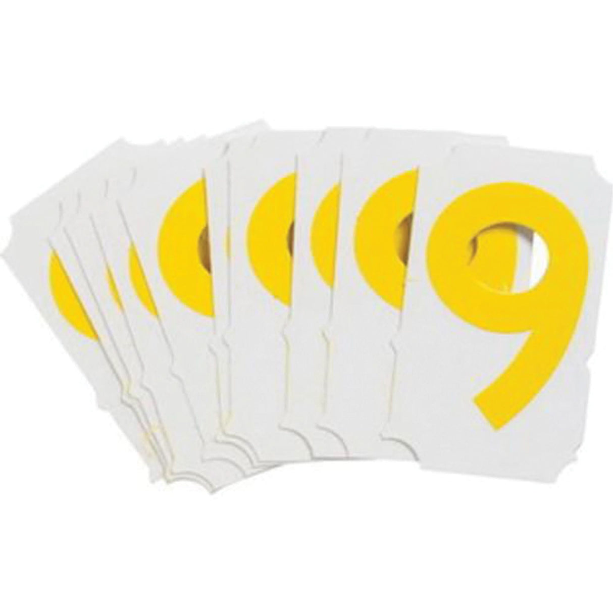 Quick-Align® Individual Gothic Number and Letter Labels, 9, 2" H, Yellow
