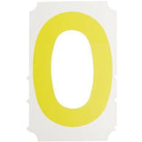 Quick-Align® Individual Gothic Number and Letter Labels, 0, 3" H, Yellow