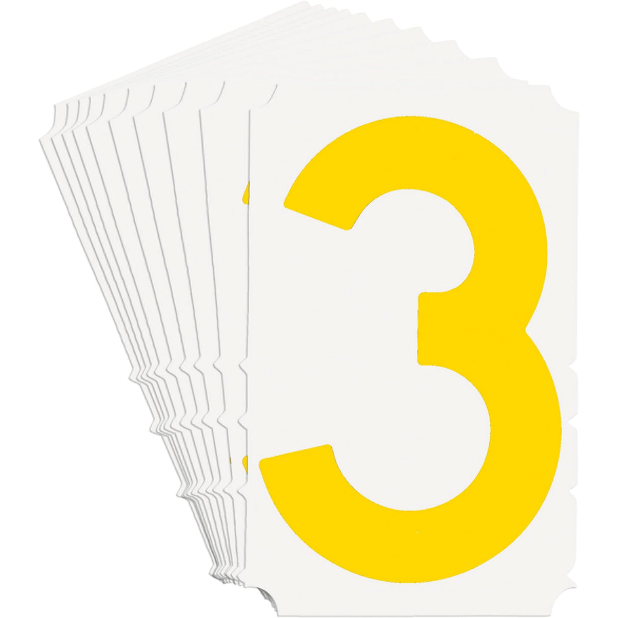 Quick-Align® Individual Gothic Number and Letter Labels, 3, 3" H, Yellow