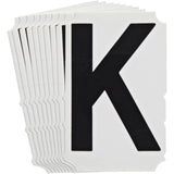 Quick-Align®Individual Gothic Number and Letter Labels, K, 4" H, Black