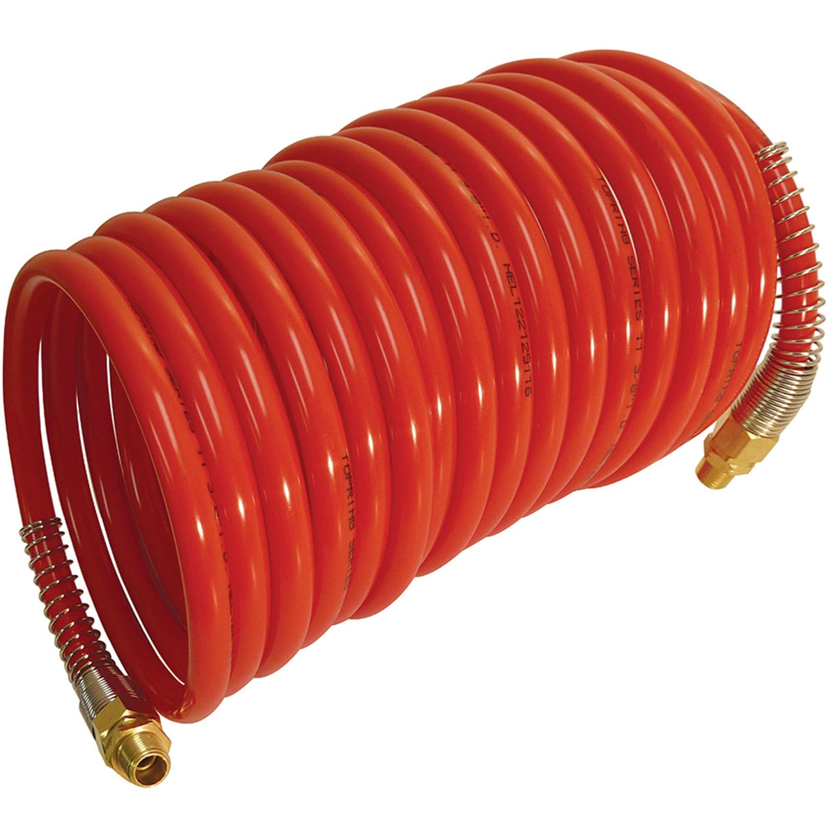 Maxpro Self-Storing Nylon Air Hoses With Fittings, Air, 1/4" ID x 25' L, Nylon, 200 PSI at 23 °C