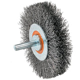 Mounted Crimped Wire Wheel, 3" Dia., 0.0118" Fill