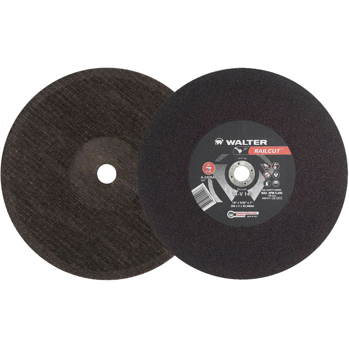 RailCut™ II Cut-Off Wheel, 14" x 5/32", 1" Arbor, Type 1, Aluminum Oxide, 5400 RPM