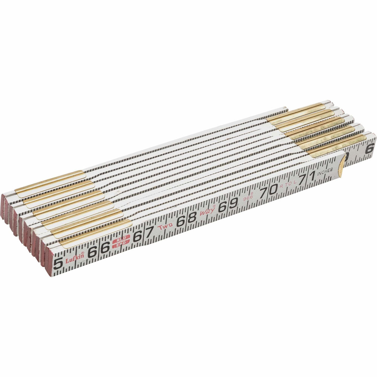 Red End® Two Way® Rule, 6' L, Wood, 1/16" Graduations