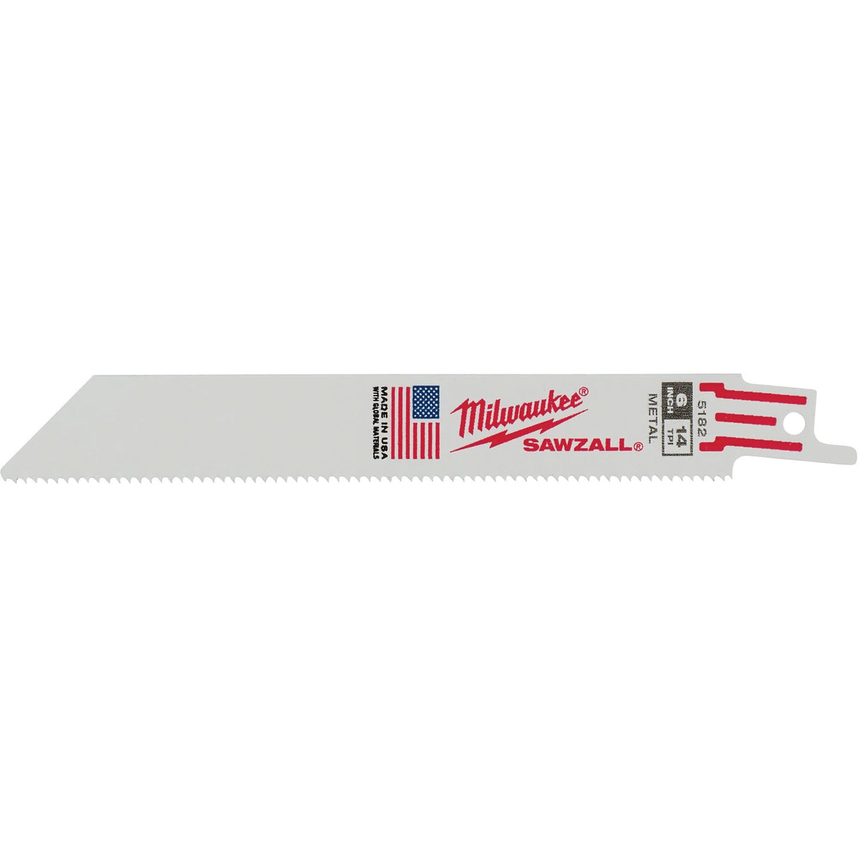 Sawzall® Reciprocating Saw Blades, Bi-Metal, 14 TPI, 6" L x 3/4" W