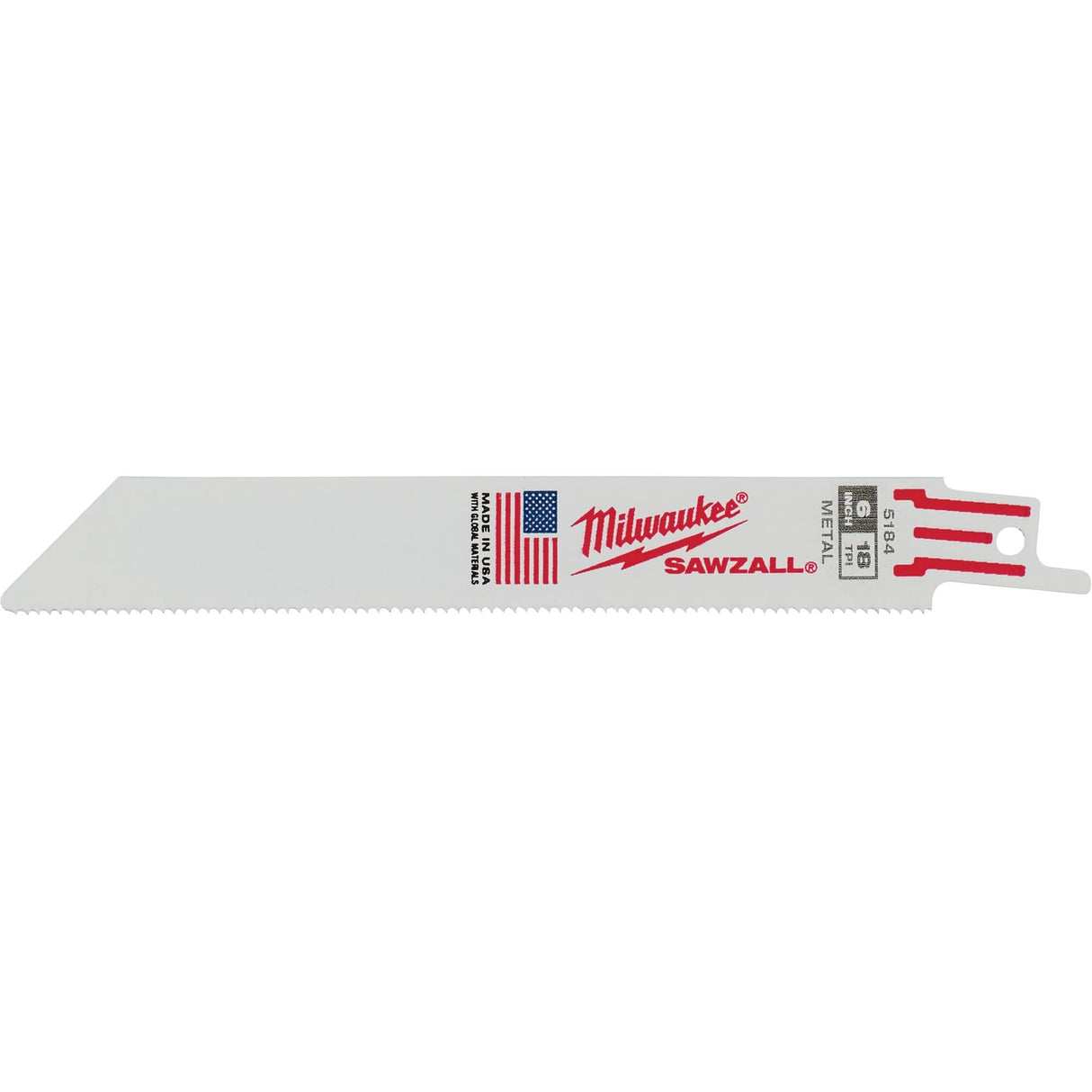 Sawzall® Reciprocating Saw Blades, Bi-Metal, 18 TPI, 6" L x 3/4" W
