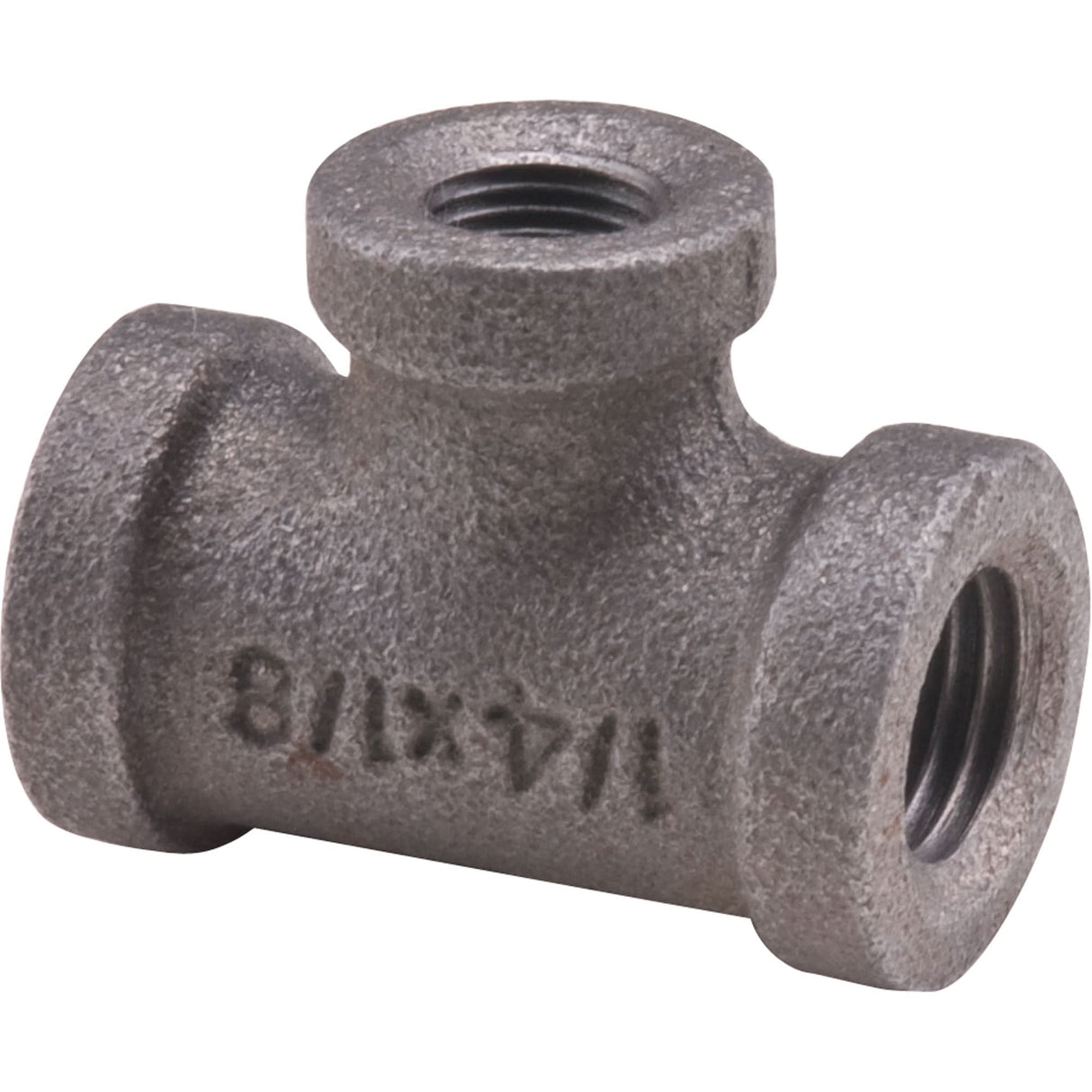 Tee, Reducing, Black Iron, 3/4" x 1/2"