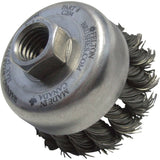 Knotted Wire Wheel Cup Brushes, 5" Dia. x 5/8"-11 Arbor