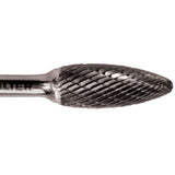 Double Cut Tapered Burr, SG-5, 1/2" Dia., 1/4" Shank, 1" Depth of Cut