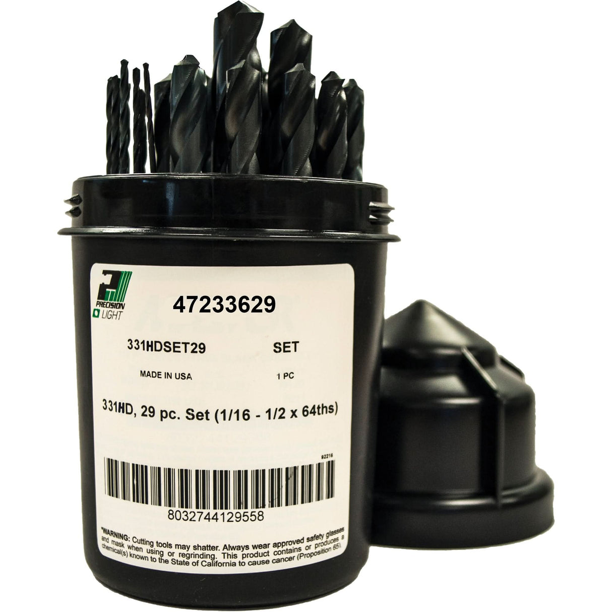 Heavy-Duty Drill Bit Set , 29 Pieces, High Speed Steel