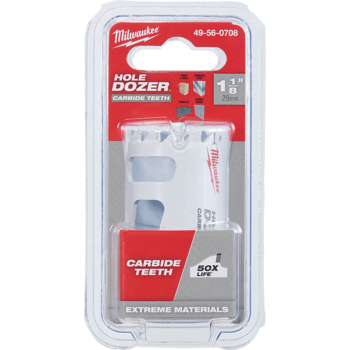 Hole Dozer™ Carbide Hole Saw, 1-1/8", 1-5/8" Depth of Cut, Carbide