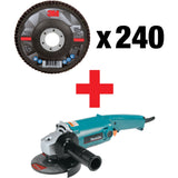 769F Flap Disc & Angle Grinder Kit, 4-1/2" x 7/8", Type 27, 40+ Grit, Ceramic