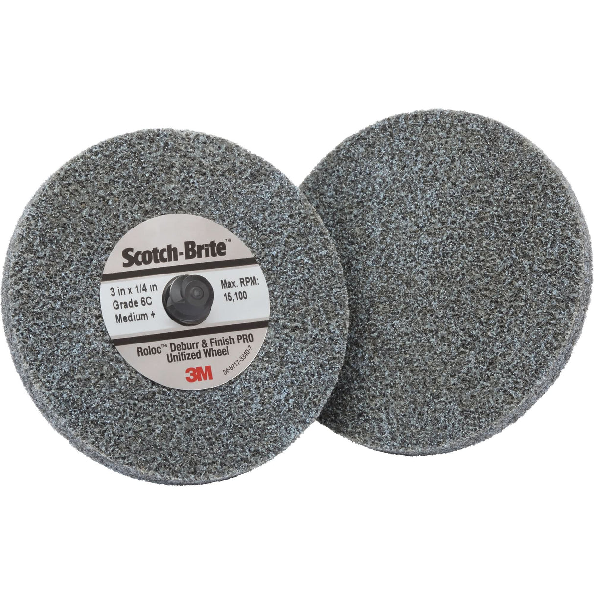 Roloc™ Deburr & Finish Pro TR Unitized Wheel, 3" x 1/8", Coarse Grit, Ceramic