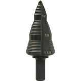 #9 Multi-Hole Step Bit, 3/16" - 1-1/8" , High Speed Steel