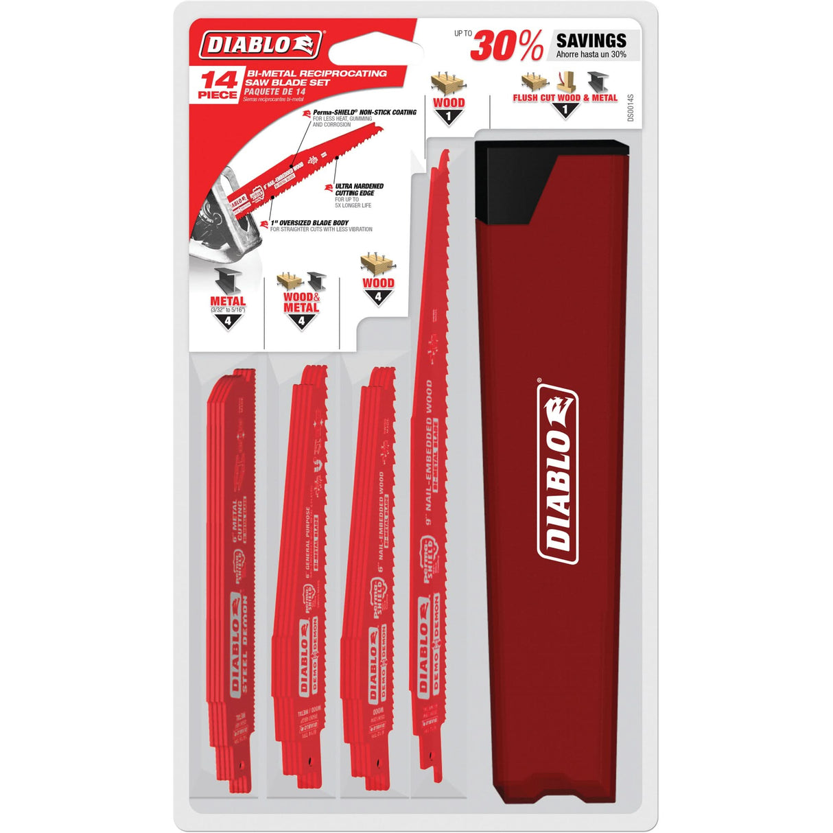 Nail-Embedded Wood & Metal Demo Reciprocating Saw Blade Set