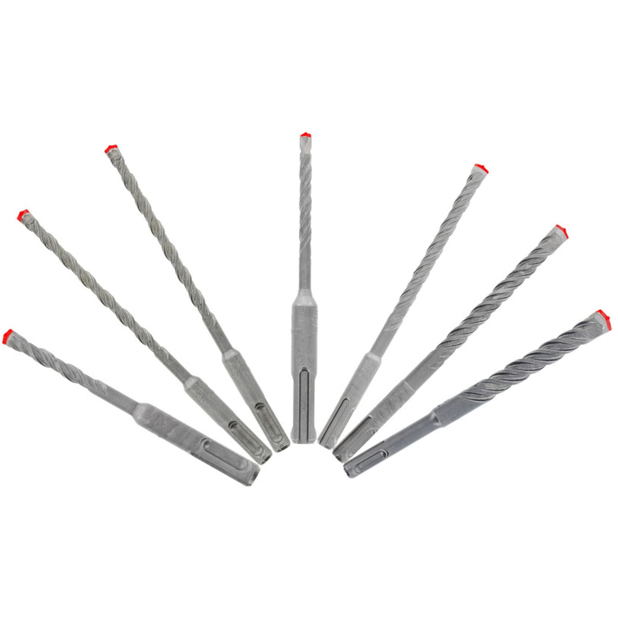 Rebar Demon™ SDS-Plus 4-Cutter Full Carbide Head Hammer Bit Set, 7 Pieces, Carbide