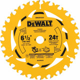 Carbide-Tipped Framing Circular Saw Blade, 6-1/2", 24 Teeth, Wood Use