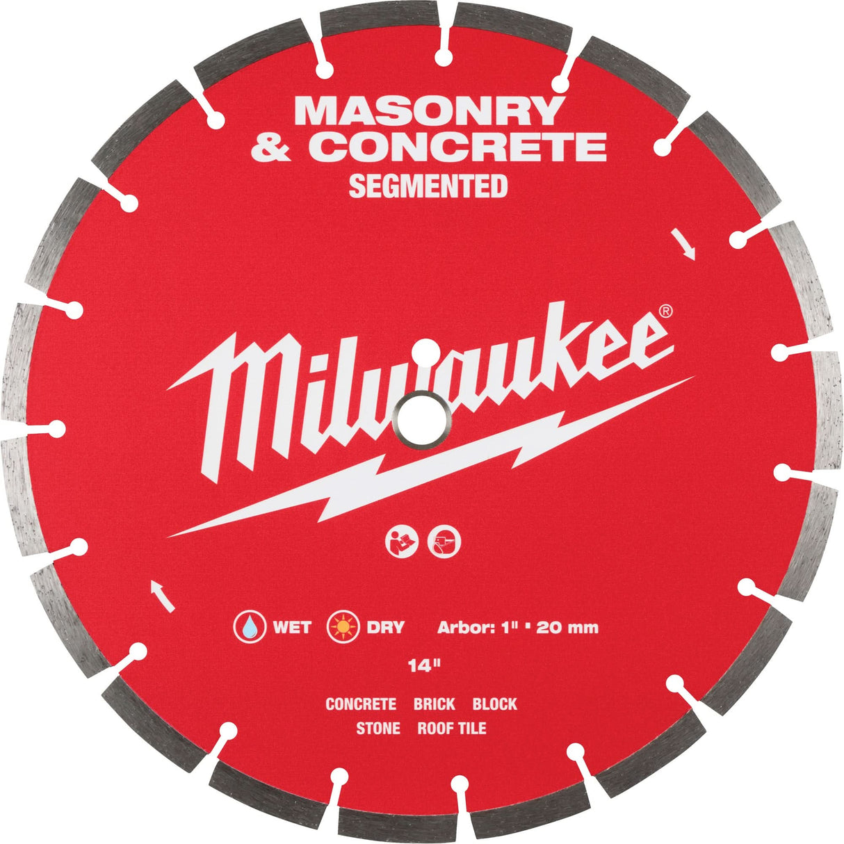 Segmented Masonry & Concrete Diamond Blade, 14", Stone/Concrete/Brick/Tile Use
