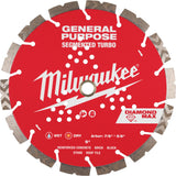 Diamond Max™ Segmented Turbo Saw Blade, 9", Metal/Stone/Concrete/Ductile Iron/Cement/Non-Ferrous/Brick/Fibre Cement/Tile/Asphalt Use