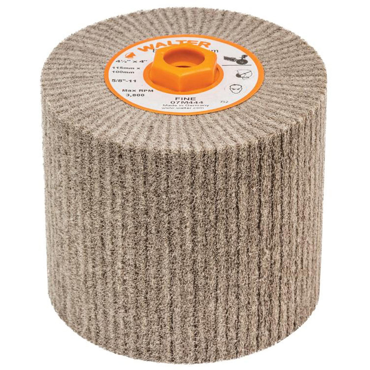 Blendex™ Surface Conditioning Drum, 4-1/2" Dia. x 4" W, 5/8"-11 Arbor, Fine Grit