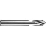 Spotting Drill, Bright, Regular Length, 1/4", High Speed Steel, 90° Point