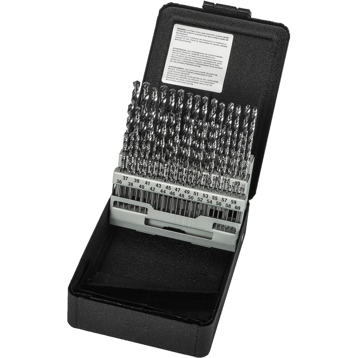 Jobber Length Drill Bit Set, 60 Pieces, High Speed Steel