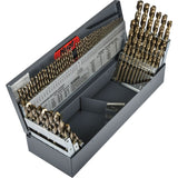 Heavy-Duty Jobber Length Combination Drill Bit Set, 114 Pieces, High Speed Cobalt