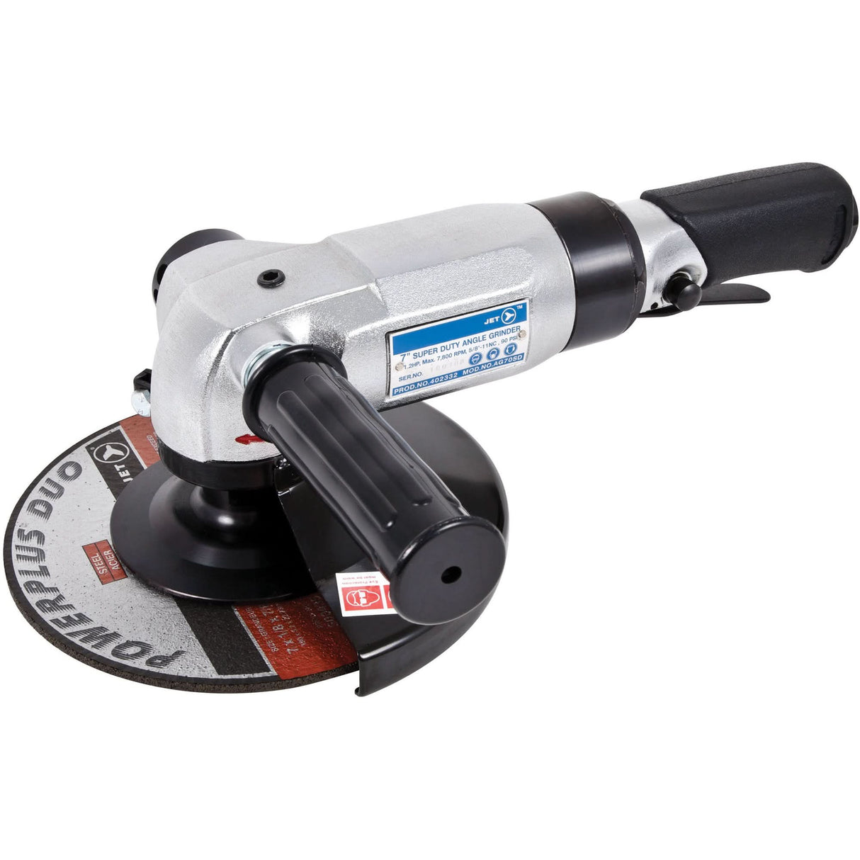 Super Heavy-Duty Angle Grinder, 7" Wheel, 3/8" NPT Inlet, 7800 RPM
