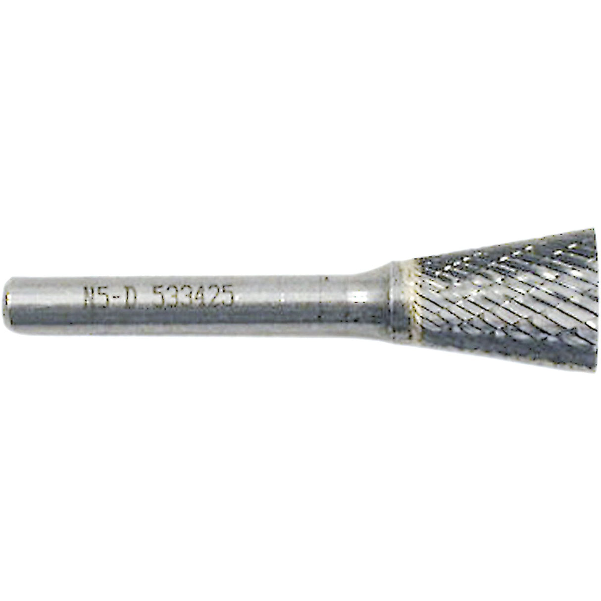 Inverted Cone Shape Burr, 3/8" Dia., 1/4" Shank, 3/8" Depth of Cut
