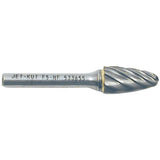 F5-NF 1/4" Round Nose Shape Bur for Aluminum/Non-Ferrous Materials, 1/2" Dia.