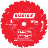 Framing Saw Blade, 7-1/4", 24 Teeth, Wood Use
