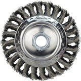 Stringer Bead Wire Wheel, 4" Dia., 0.02" Fill, 5/8"-11 Arbor, Stainless Steel