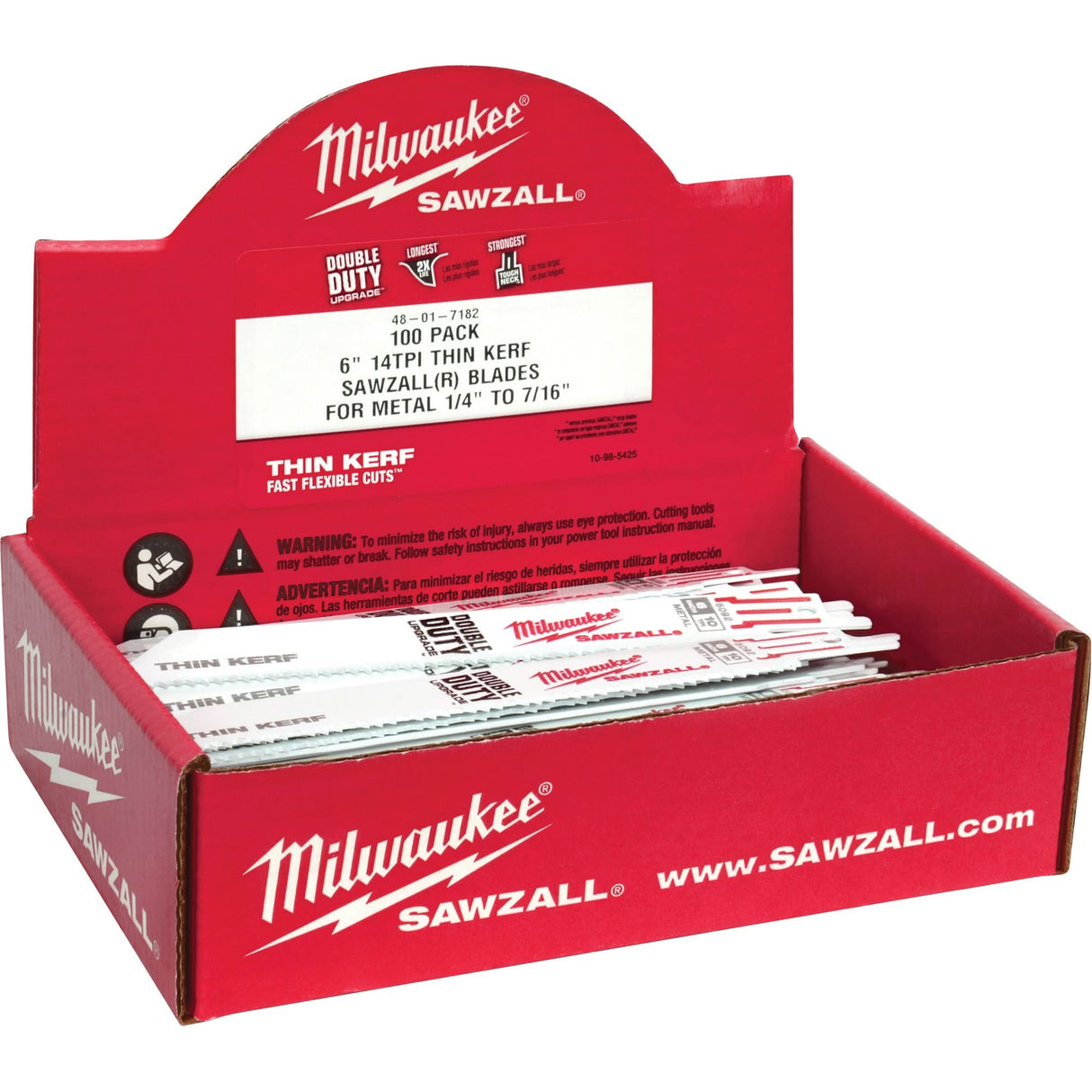Sawzall® Reciprocating Saw Blade, Bi-Metal, 14 TPI, 6" L x 3/4" W