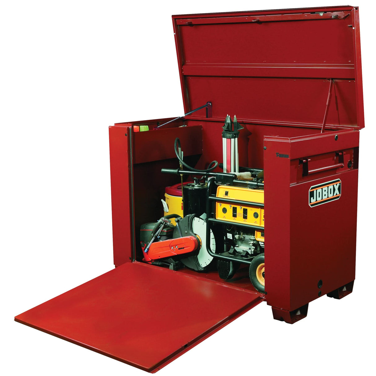 High-Capacity Drop-Front Chest, 60" x 31" x 45", Steel, Red
