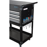 Utility Cart, 4 Drawers, 18" L x 33" W x 39" H, Black