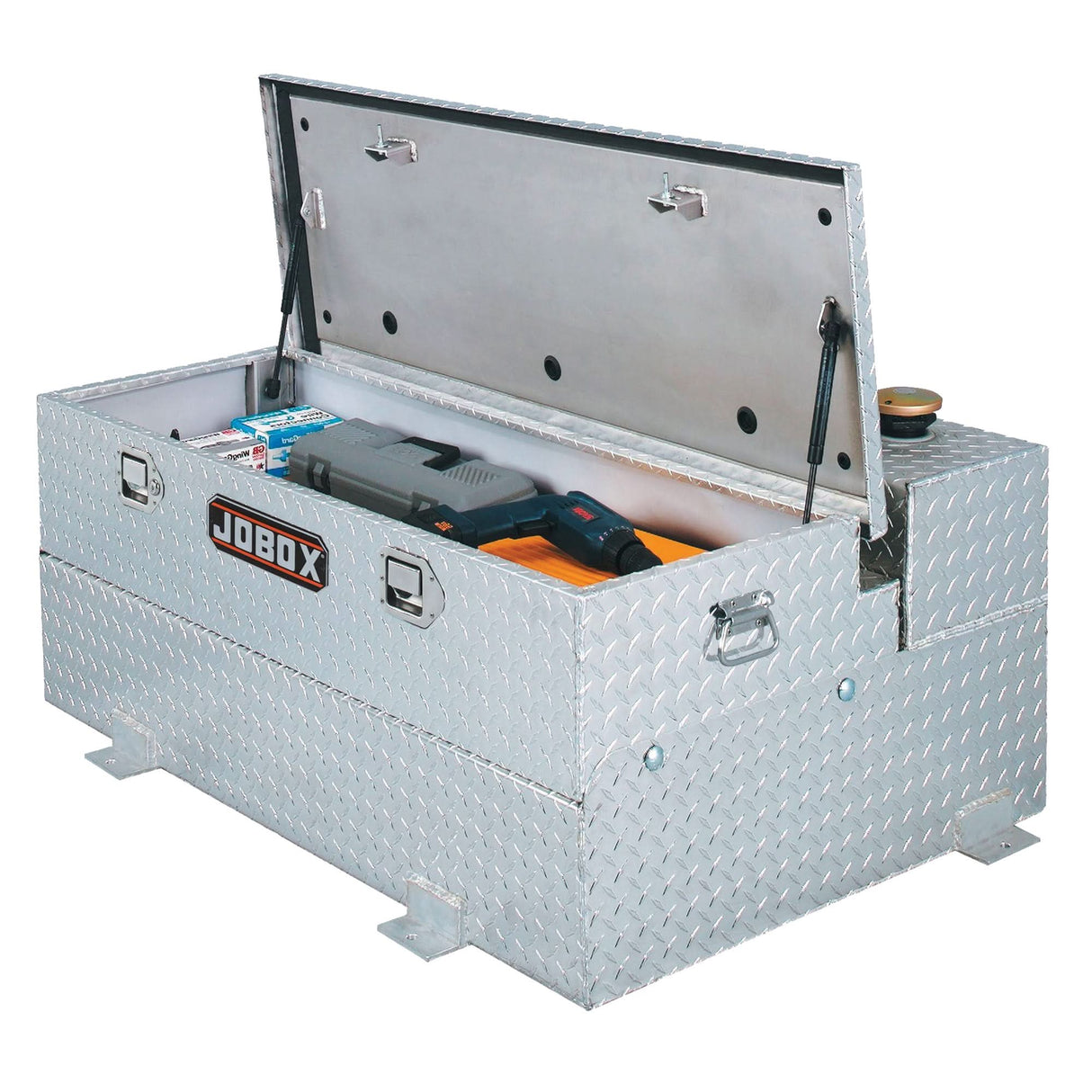 Aluminum Fuel Transfer Tank & Chest, Aluminum, 74 gal. Capacity, Silver