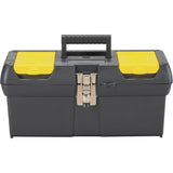 2000 Series Tool Box with Tray, 16" W x 7-1/10" D x 8-1/10" H, Black/Yellow