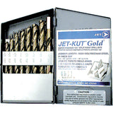GF21R Jet-Kut® Gold Super Premium Drill Bit Set, 21 Pieces, Steel