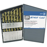 JET-KUT® GOLD Super Premium Drill Bit Set, 29 Pieces, Alloy Steel