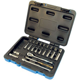 SW1424-6 6-Point SAE Socket & Socket Wrench Set, 24 Pcs, 1/4" Drive Size, Deep