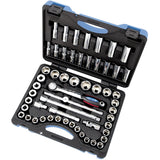 SW1255C-6 6-Point SAE/Metric Socket & Socket Wrench Set, 55 Pcs, 1/2" Drive Size, Deep