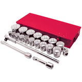 SW1021 SAE Socket Wrench Set, 21 Pcs, 1" Drive Size