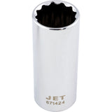 Chrome Socket, 3/4", 3/8" Drive, 12 Points, Deep
