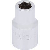 Chrome Socket, 3/8", 1/2" Drive, 6 Points