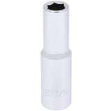Socket, 7/16", 1/2" Drive, 6 Points, Deep