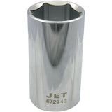 Chrome Socket, 1-1/4", 1/2" Drive, 6 Points, Deep
