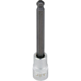 Bit Socket, Hex Ball, 8 mm x 4" L, 3/8" Drive