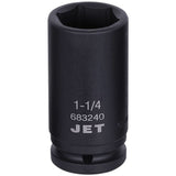 Socket, Impact, 1-1/4", 3/4" Drive, 6 Points, Deep
