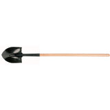 Round Point Shovel, Tempered Steel Blade, Hardwood, Straight Handle